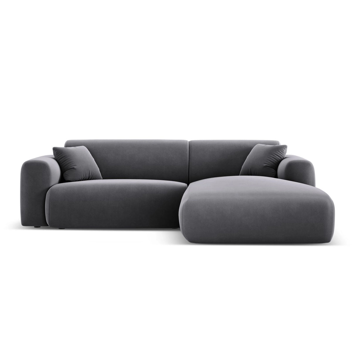 Nolio 4-Sitzer Ecksofa, Rechte Seite, aus Samt in Dunkelgrau (Casino Graphite), 235x170x72 cm von Cosmopolitan Design – Bild 1