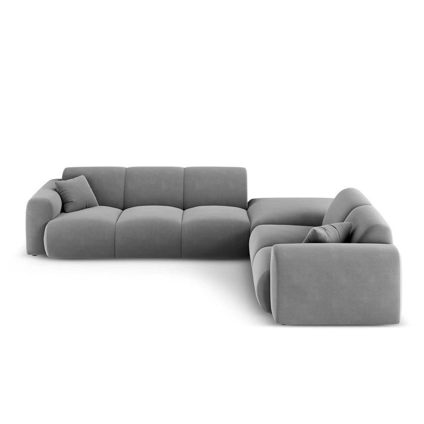 Nolio 4-Sitzer Ecksofa, Rechte Seite, aus Samt in Hellgrau (Casino Ash), 315x250 cm von Cosmopolitan Design – Bild 4