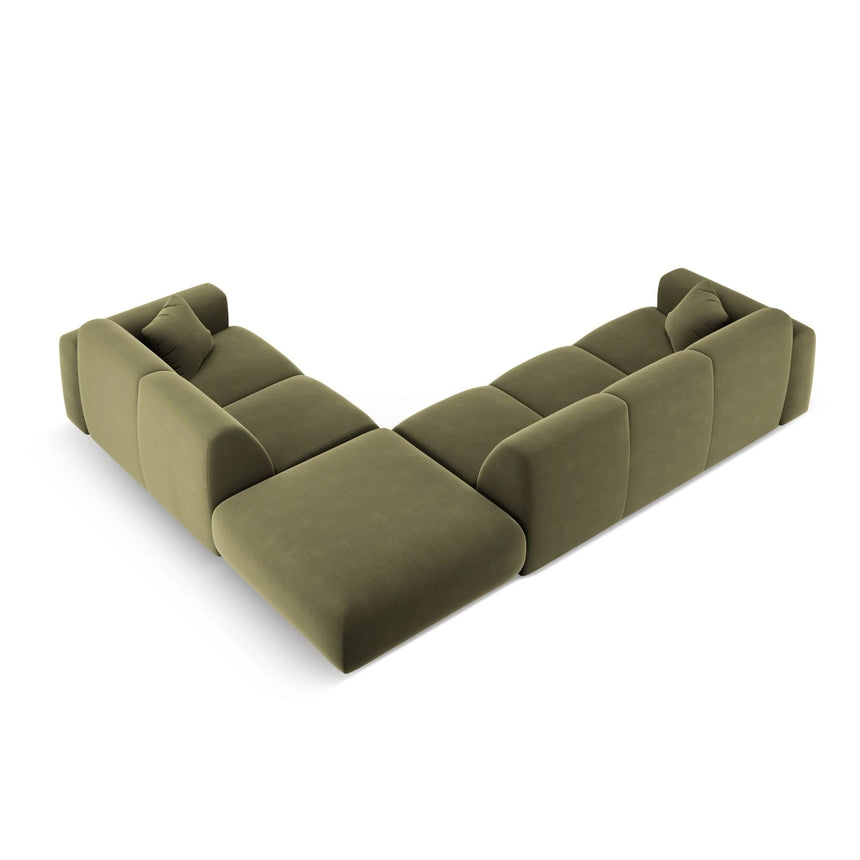Nolio 4-Sitzer Ecksofa, Rechte Seite, aus Samt in Hellgrün (Casino Forest), 315x250 cm von Cosmopolitan Design – Bild 5