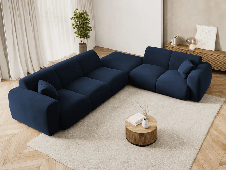 Nolio 4-Sitzer Ecksofa, Rechte Seite, aus Samt in Königsblau (Casino Deep Blue), 315x250 cm von Cosmopolitan Design – Bild 2