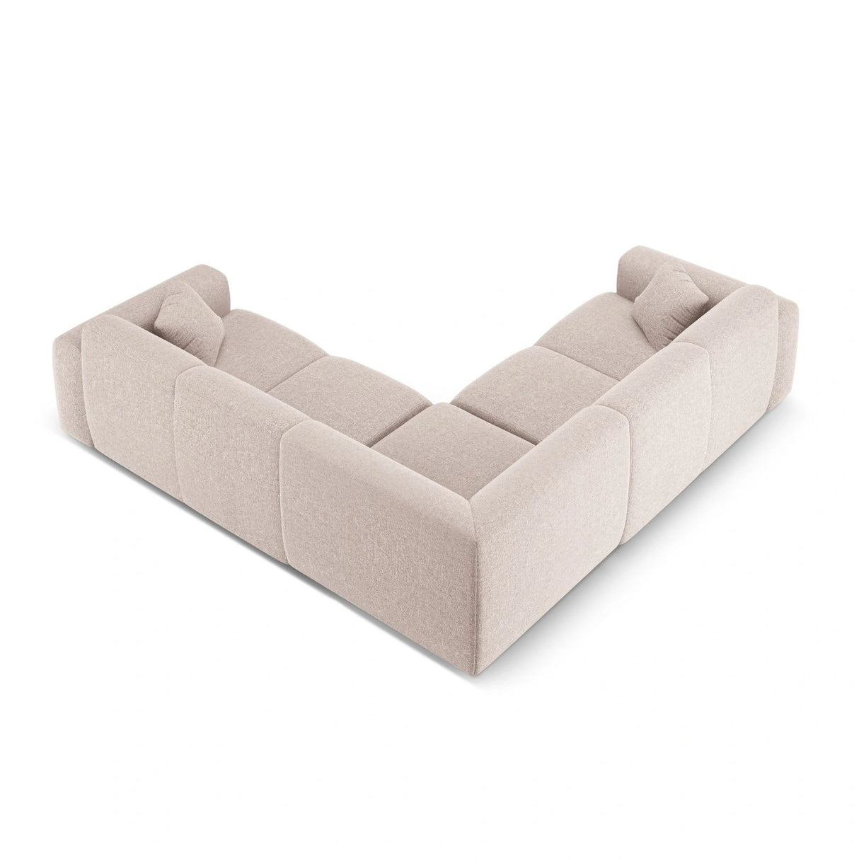 Nolio 5-Sitzer Ecksofa, symmetrisch, aus Chenille in Beige (Haga 30), 252x252x72 cm von Cosmopolitan Design – Bild 4
