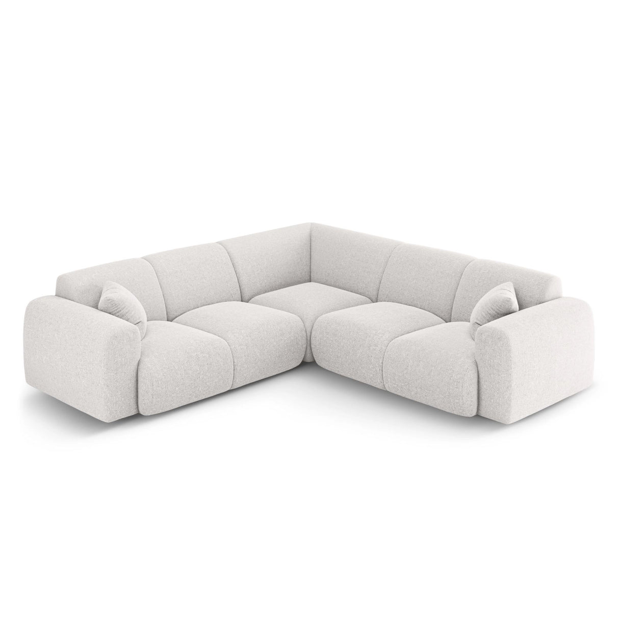 Nolio 5-Sitzer Ecksofa, symmetrisch, aus Chenille in Hellgrau (Haga 06), 252x252x72 cm von Cosmopolitan Design – Bild 3