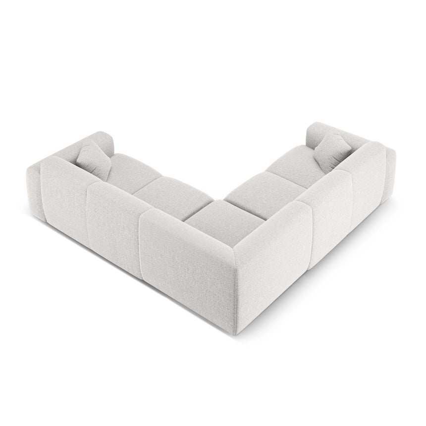 Nolio 5-Sitzer Ecksofa, symmetrisch, aus Chenille in Hellgrau (Haga 06), 252x252x72 cm von Cosmopolitan Design – Bild 4