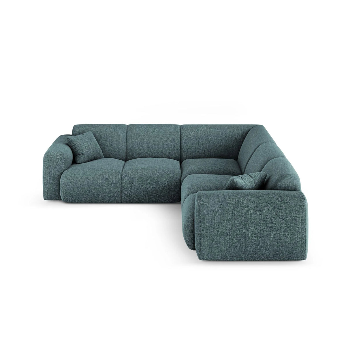 Nolio 5-Sitzer Ecksofa, symmetrisch, aus Chenille in Petrol (Haga 78), 252x252x72 cm von Cosmopolitan Design – Bild 1
