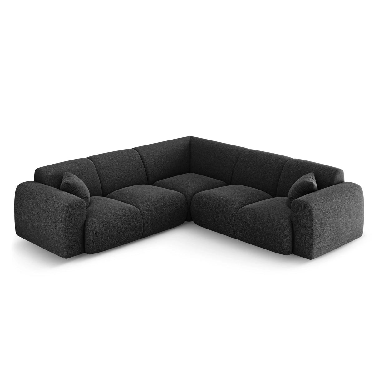 Nolio 5-Sitzer Ecksofa, symmetrisch, aus Chenille in Schwarz (Haga 19), 252x252x72 cm von Cosmopolitan Design – Bild 3