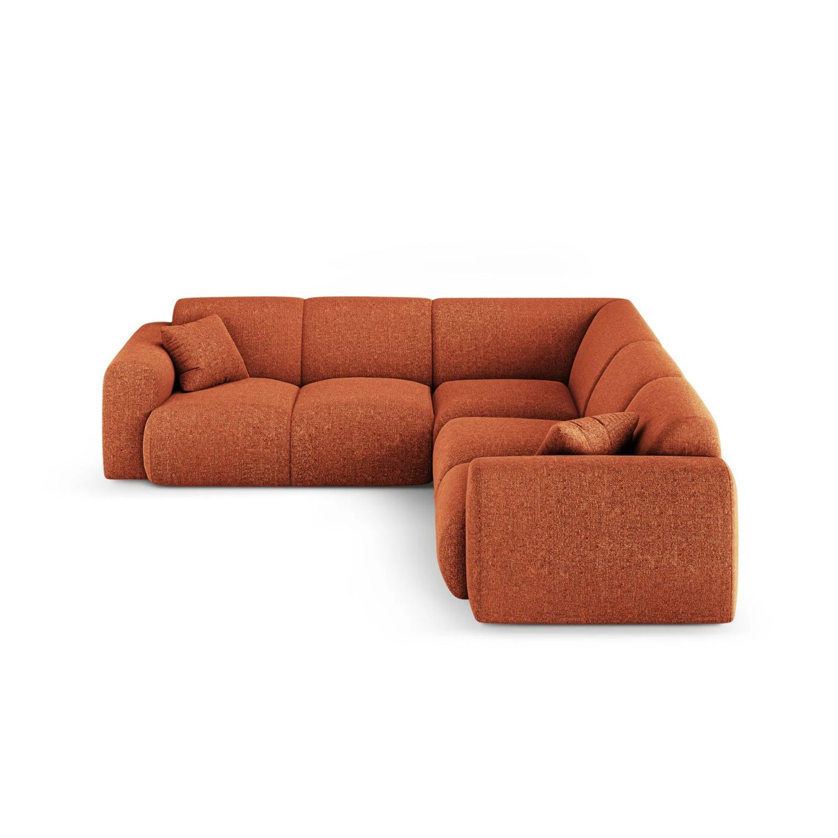 Nolio 5-Sitzer Ecksofa, symmetrisch, aus Chenille in Terrakotta (Haga 44), 252x252x72 cm von Cosmopolitan Design – Bild 1
