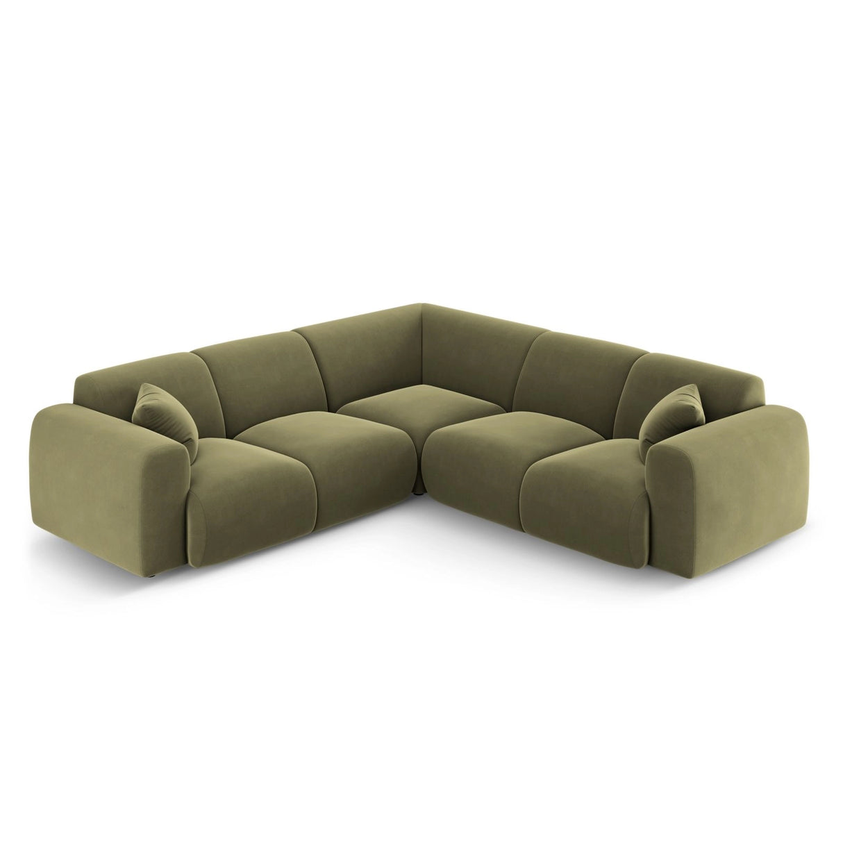 Nolio 5-Sitzer Ecksofa, symmetrisch, aus Samt in Hellgrün (Casino Forest), 252x252x72 cm von Cosmopolitan Design – Bild 3