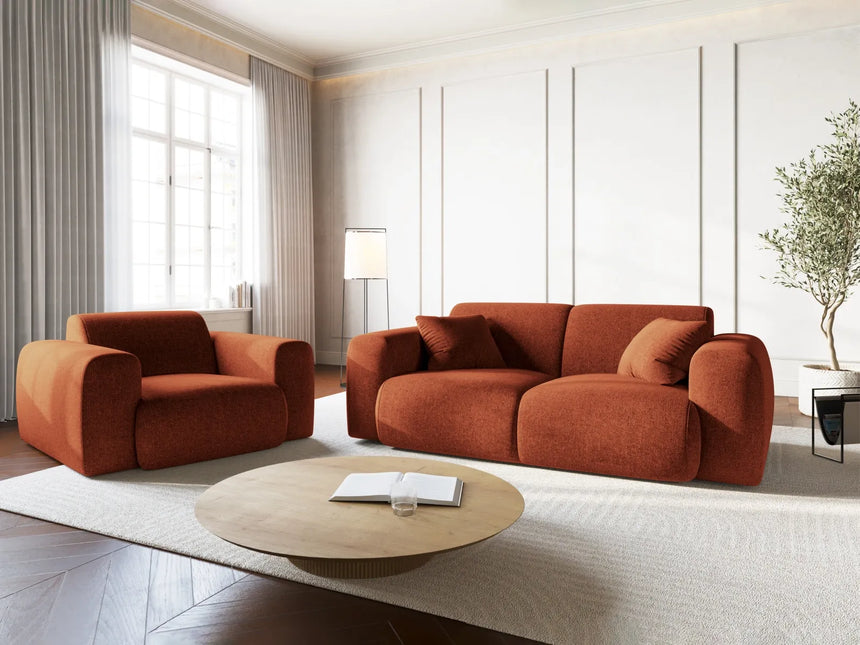 Nolio Sessel aus Chenille in Terrakotta (Haga 44), 105x95x72 cm von Cosmopolitan Design – Bild 2