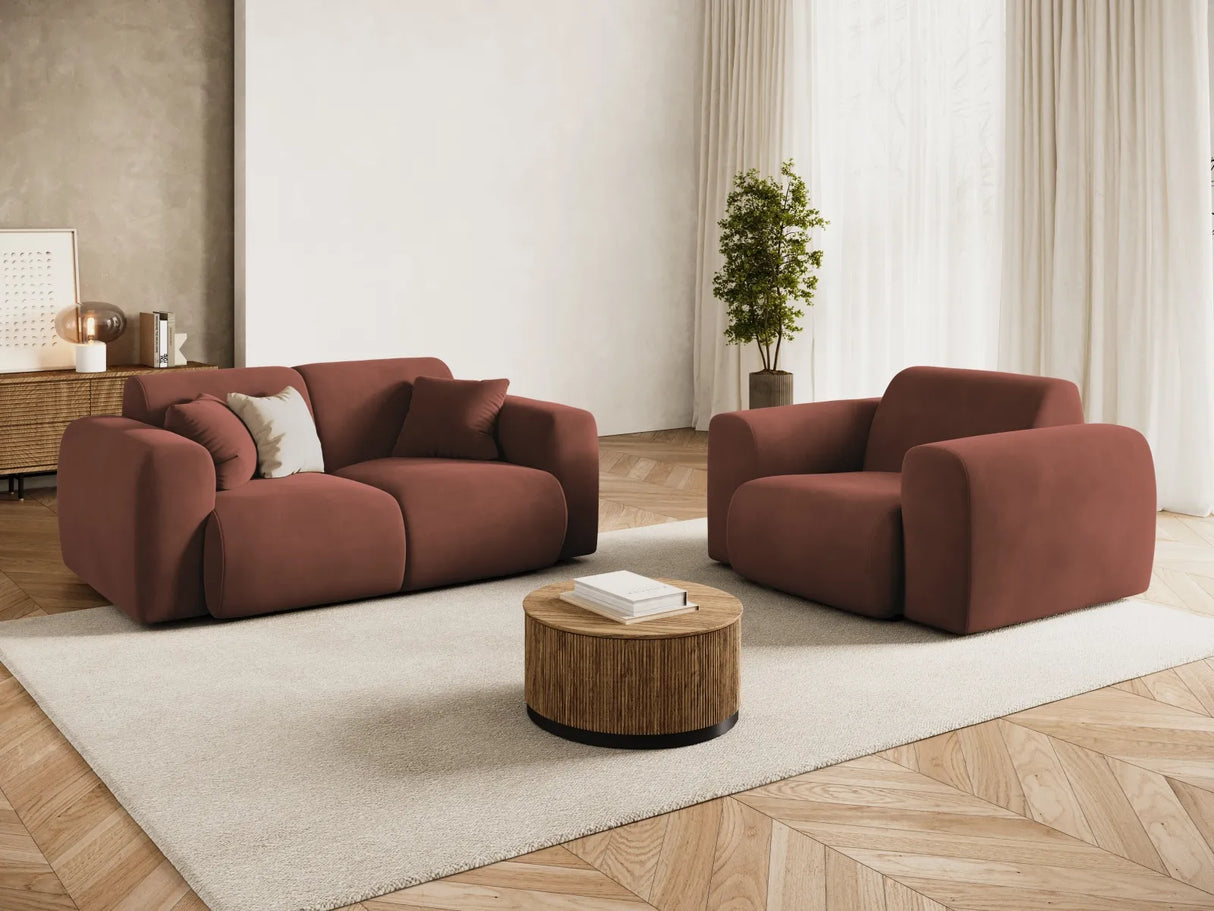 Nolio Sessel aus Samt in Cuoio (Casino Cuoio), 105x95x72 cm von Cosmopolitan Design – Bild 2