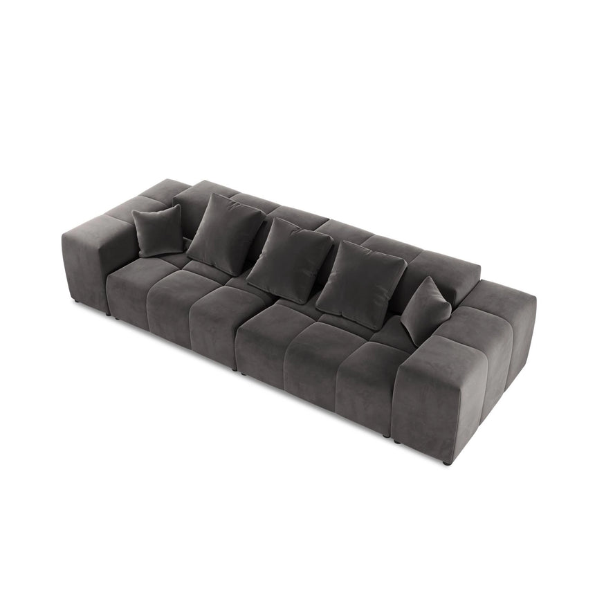 Rome 3-Sitzer Sofa aus Samt in Dunkelgrau (Salvador 18), 320x120x75 cm von Cosmopolitan Design – Bild 4