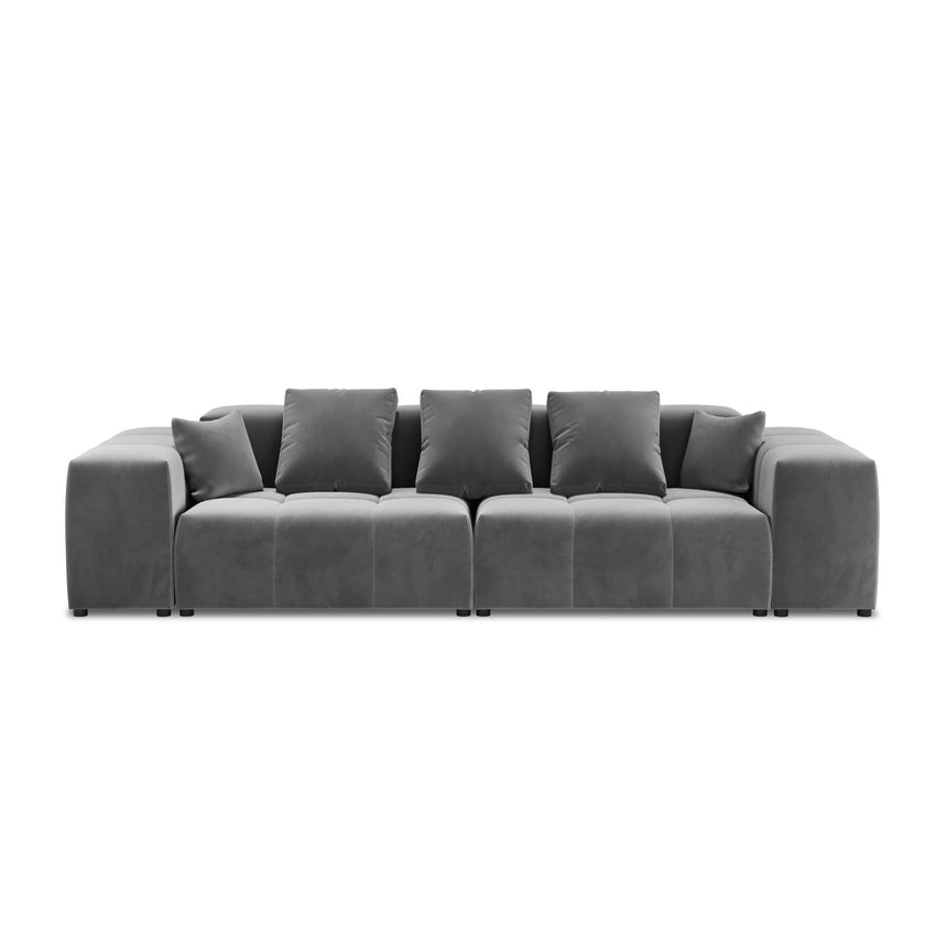 Rome 3-Sitzer Sofa aus Samt in Grau (Salvador 17), 320x120x75 cm von Cosmopolitan Design – Bild 3