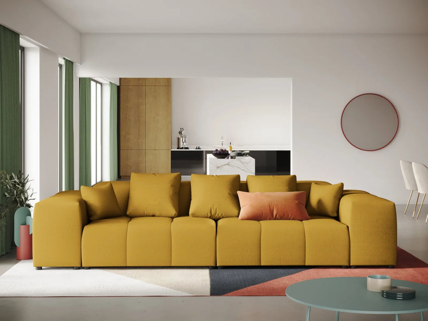 Rome 3-Sitzer Sofa aus Strukturierter Stoff in Gelb (BABEL YELLOW), 320x120x75 cm von Cosmopolitan Design – Bild 2