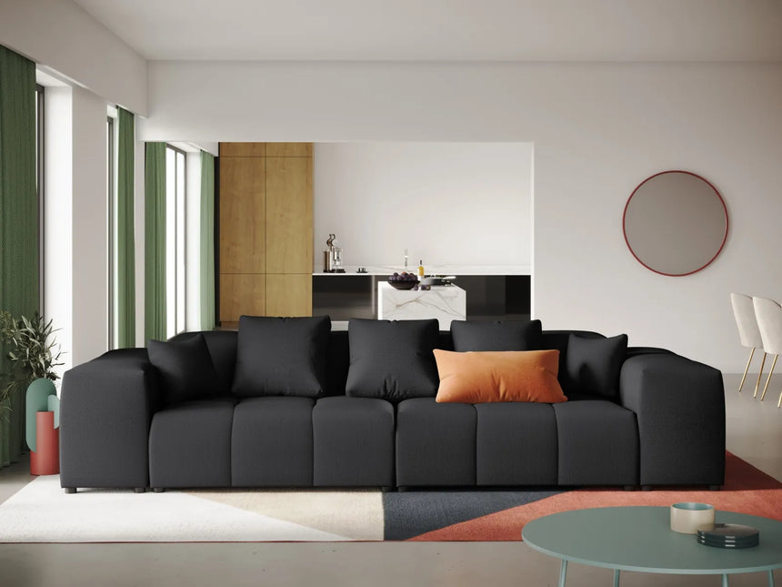 Rome 3-Sitzer Sofa aus Strukturierter Stoff in Schwarz (BABEL BLACK), 320x120x75 cm von Cosmopolitan Design – Bild 2