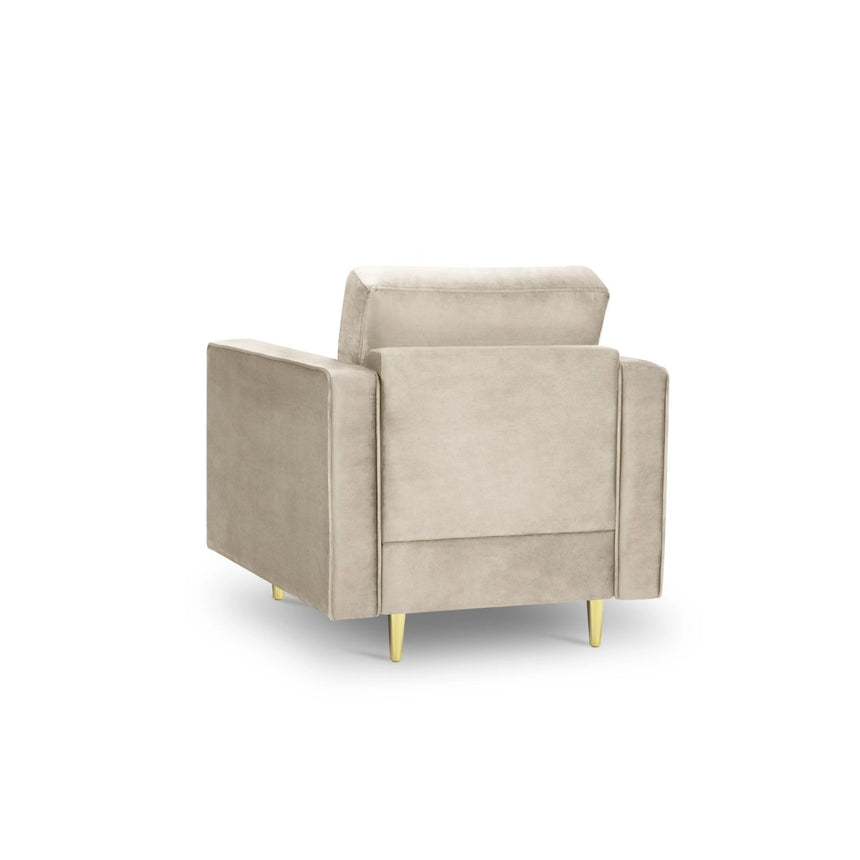 Sessel Aspen aus Samt in Dunkelbeige (Salvador 2), 90x80x90 cm von Cosmopolitan Design – Bild 3