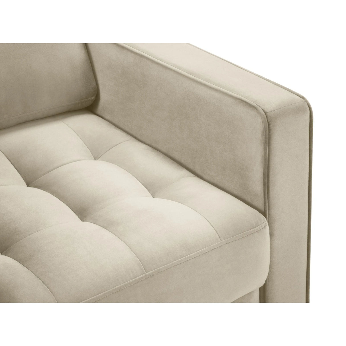 Sessel Aspen aus Samt in Dunkelbeige (Salvador 2), 90x80x90 cm von Cosmopolitan Design – Bild 4