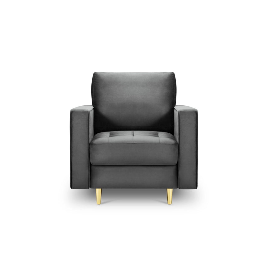 Sessel Aspen aus Samt in Dunkelgrau (Salvador 18), 90x80x90 cm von Cosmopolitan Design – Bild 2