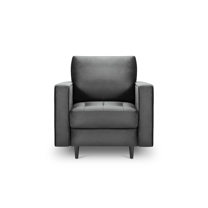 Sessel Aspen aus Samt in Dunkelgrau (Salvador 18), 90x80x90 cm von Cosmopolitan Design – Bild 2