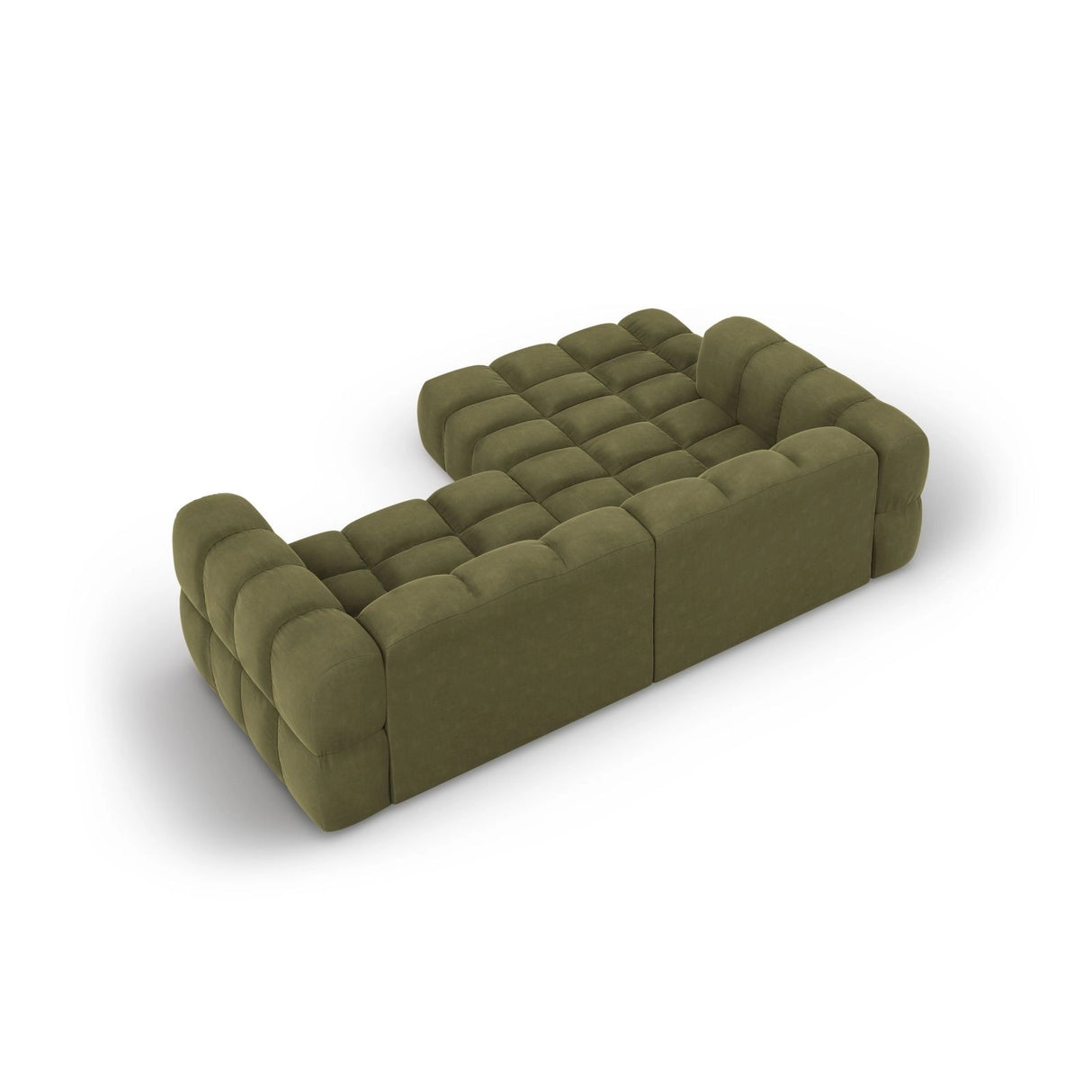 Sky 3-Sitzer Ecksofa, Linke Seite, aus Samt in Hellgrün (Casino Forest), 244x162x70 cm von Cosmopolitan Design – Bild 5