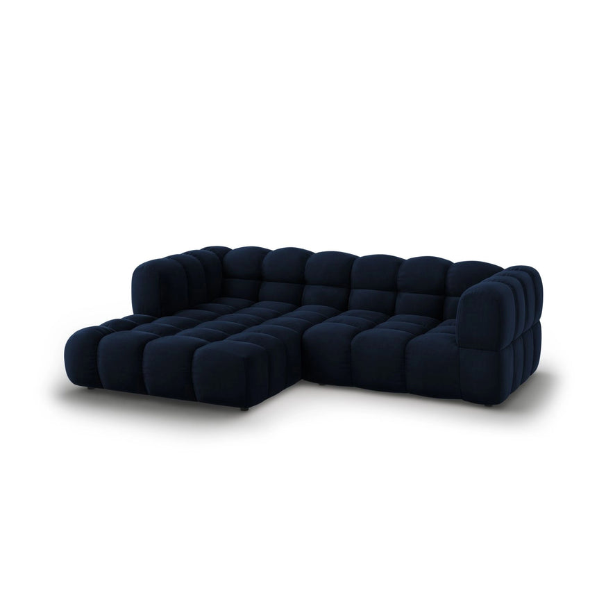 Sky 3-Sitzer Ecksofa, Linke Seite, aus Samt in Königsblau (Casino Deep Blue), 244x162x70 cm von Cosmopolitan Design – Bild 3