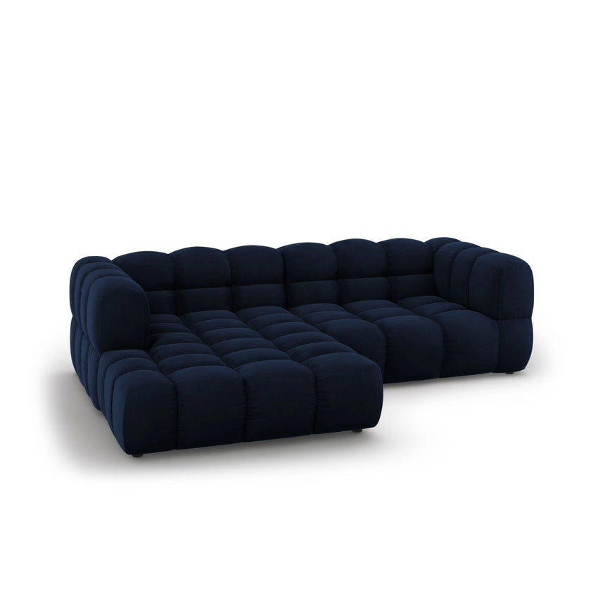 Sky 3-Sitzer Ecksofa, Linke Seite, aus Samt in Königsblau (Casino Deep Blue), 244x162x70 cm von Cosmopolitan Design – Bild 4