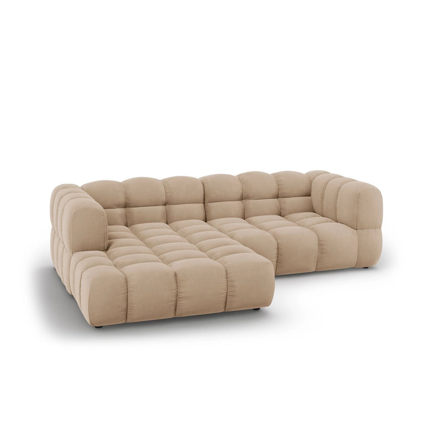 Sky 3-Sitzer Ecksofa, Linke Seite, aus Samt in Sand (Casino Lion), 244x162x70 cm von Cosmopolitan Design – Bild 4