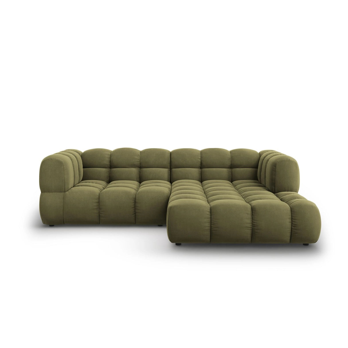 Sky 3-Sitzer Ecksofa, Rechte Seite, aus Samt in Hellgrün (Casino Forest), 244x162x70 cm von Cosmopolitan Design – Bild 1