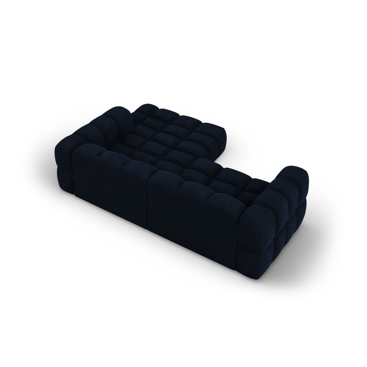 Sky 3-Sitzer Ecksofa, Rechte Seite, aus Samt in Königsblau (Casino Deep Blue), 244x162x70 cm von Cosmopolitan Design – Bild 5