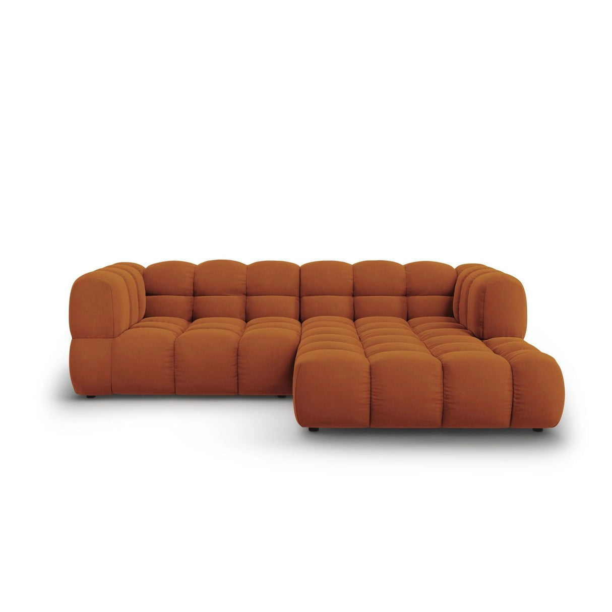 Sky 3-Sitzer Ecksofa, Rechte Seite, aus Samt in Terrakotta (Casino Terracota), 244x162x70 cm von Cosmopolitan Design – Bild 1