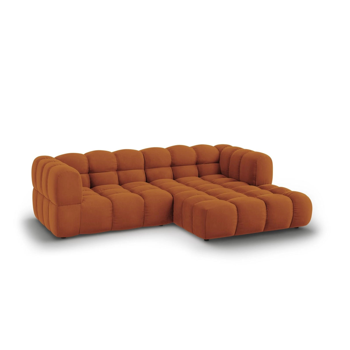 Sky 3-Sitzer Ecksofa, Rechte Seite, aus Samt in Terrakotta (Casino Terracota), 244x162x70 cm von Cosmopolitan Design – Bild 3