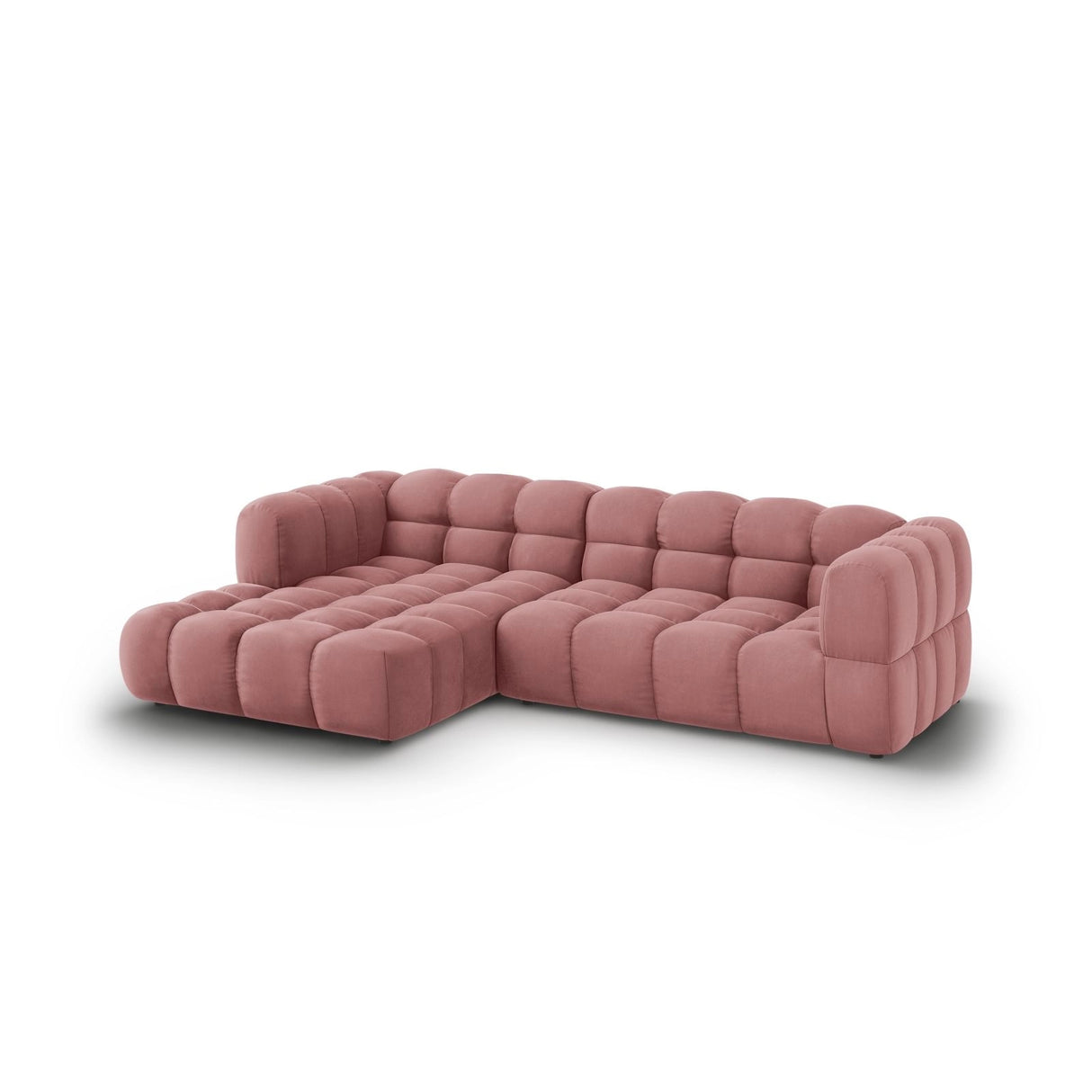 Sky 4-Sitzer Ecksofa, Linke Seite, aus Samt in Flamingo (Casino Salmon), 272x162x70 cm von Cosmopolitan Design – Bild 3