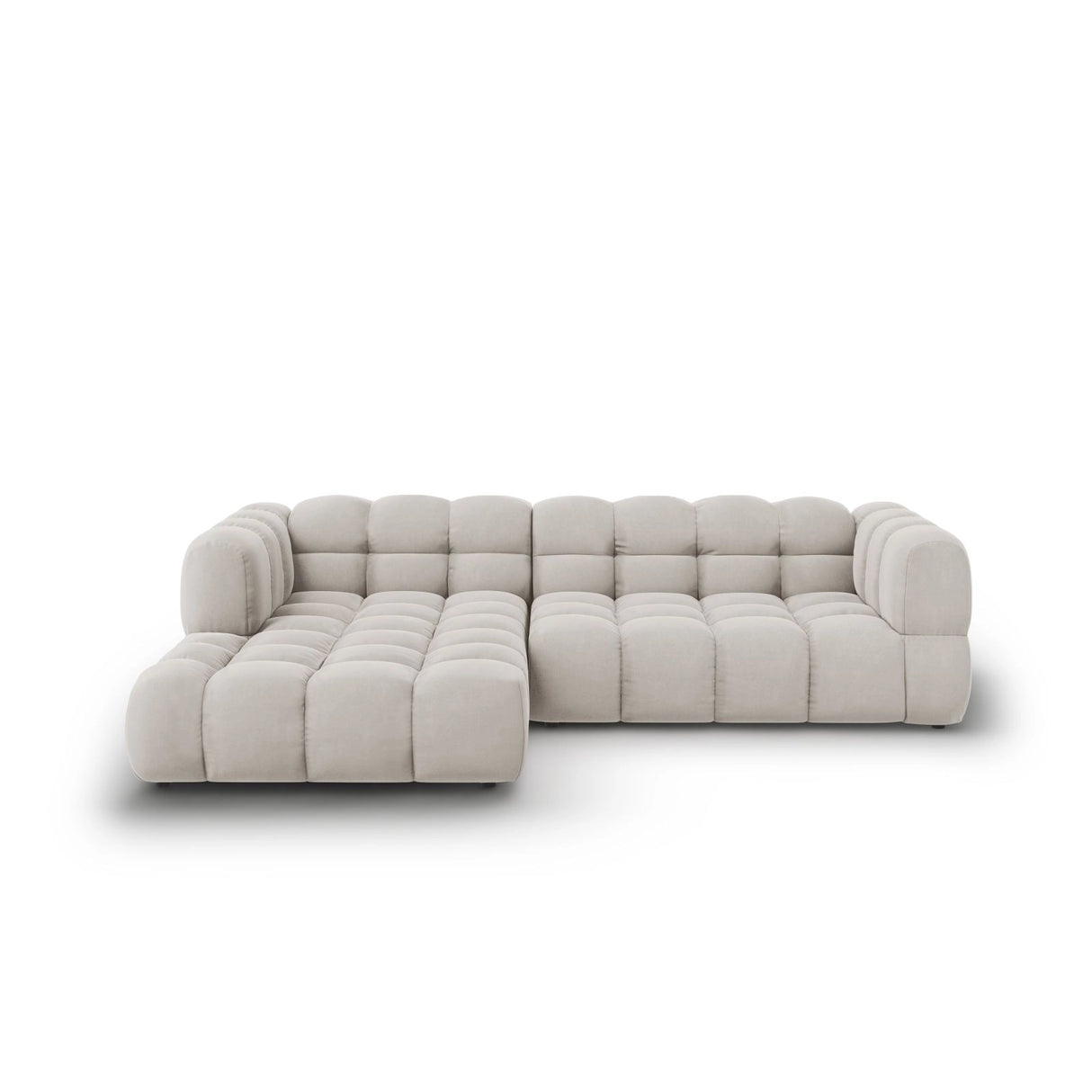 Sky 4-Sitzer Ecksofa, Linke Seite, aus Samt in Hellbeige (Casino Pearl), 272x162x70 cm von Cosmopolitan Design – Bild 1