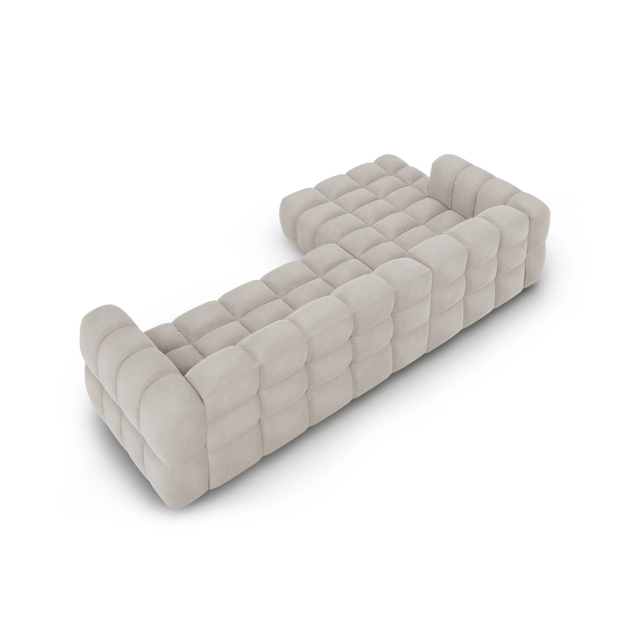 Sky 4-Sitzer Ecksofa, Linke Seite, aus Samt in Hellbeige (Casino Pearl), 300x162x70 cm von Cosmopolitan Design – Bild 5