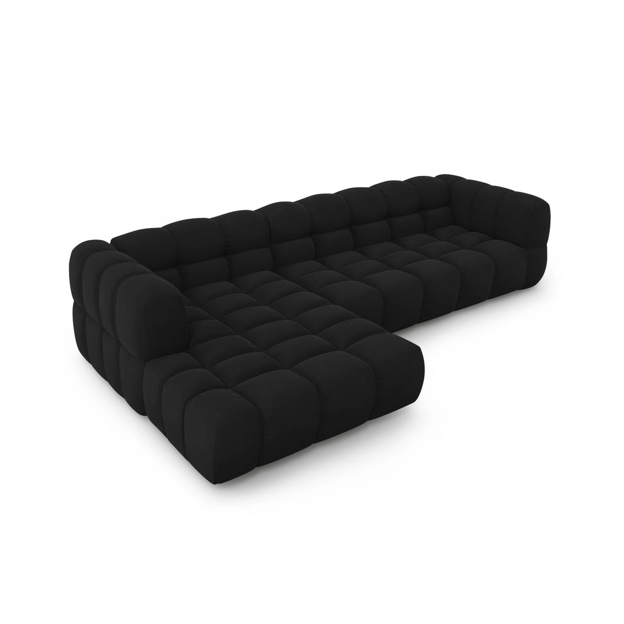 Sky 4-Sitzer Ecksofa, Linke Seite, aus Samt in Schwarz (Casino Black), 300x162x70 cm von Cosmopolitan Design – Bild 4