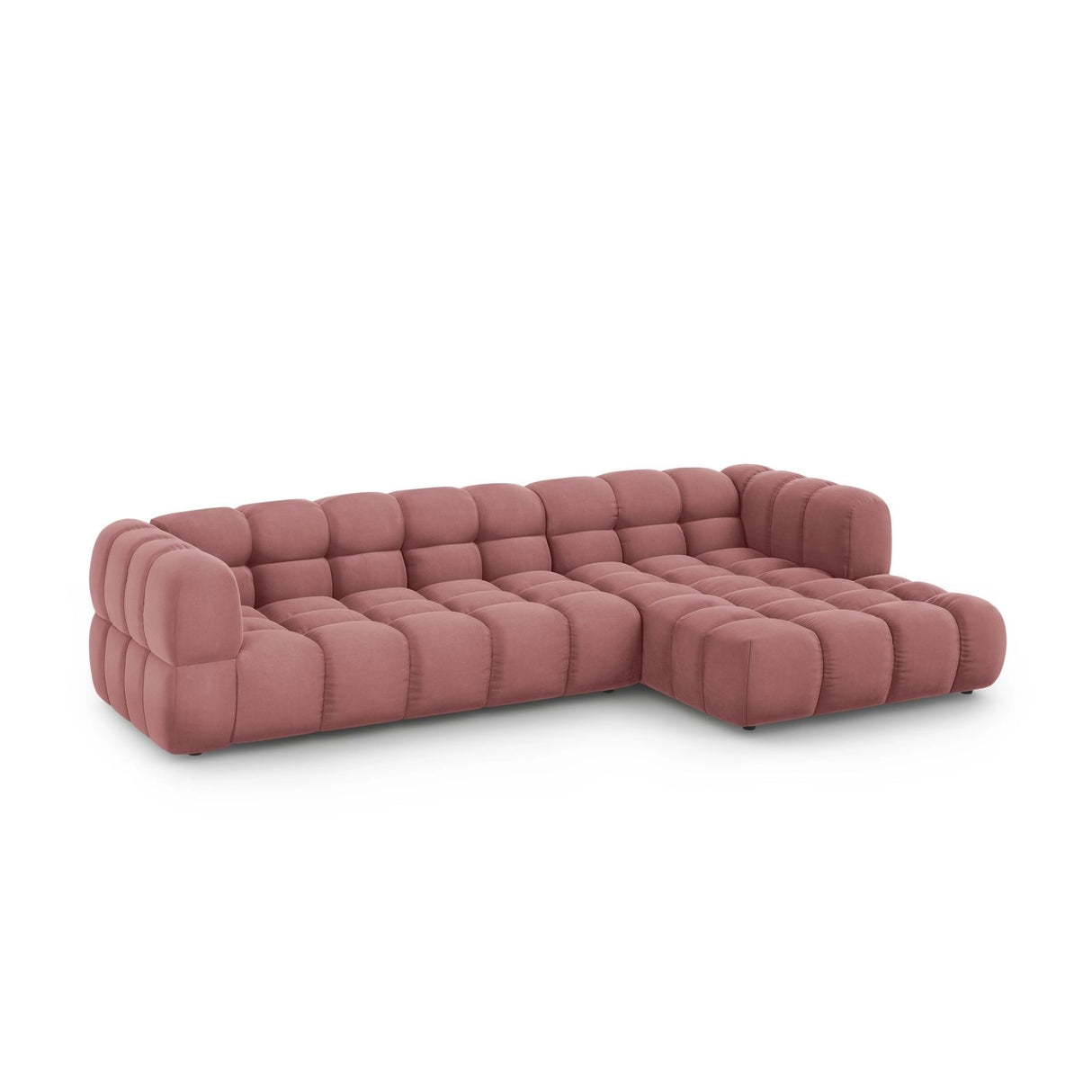 Sky 4-Sitzer Ecksofa, Rechte Seite, aus Samt in Flamingo (Casino Salmon), 300x162x70 cm von Cosmopolitan Design – Bild 3