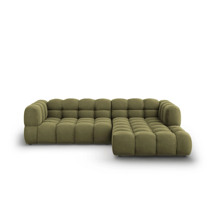 Sky 4-Sitzer Ecksofa, Rechte Seite, aus Samt in Hellgrün (Casino Forest), 272x162x70 cm von Cosmopolitan Design – Bild 1