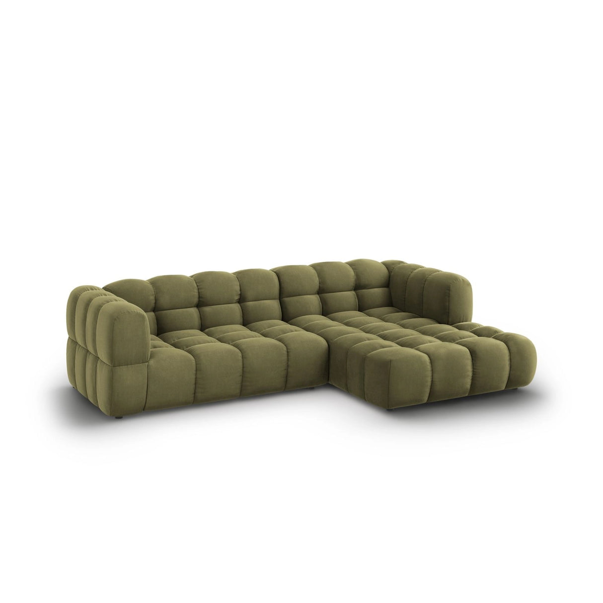 Sky 4-Sitzer Ecksofa, Rechte Seite, aus Samt in Hellgrün (Casino Forest), 272x162x70 cm von Cosmopolitan Design – Bild 3