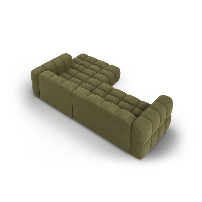 Sky 4-Sitzer Ecksofa, Rechte Seite, aus Samt in Hellgrün (Casino Forest), 272x162x70 cm von Cosmopolitan Design – Bild 4