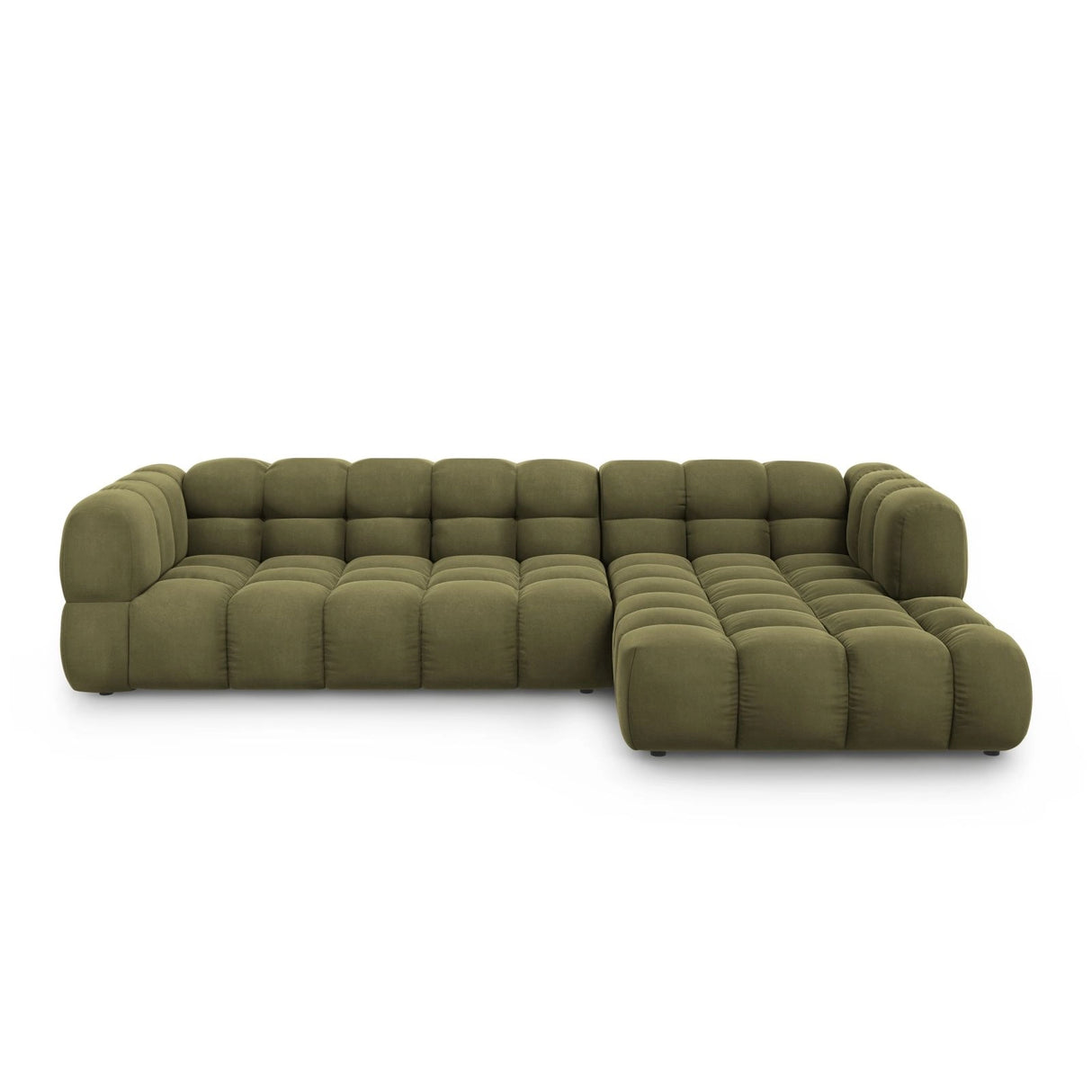 Sky 4-Sitzer Ecksofa, Rechte Seite, aus Samt in Hellgrün (Casino Forest), 300x162x70 cm von Cosmopolitan Design – Bild 1