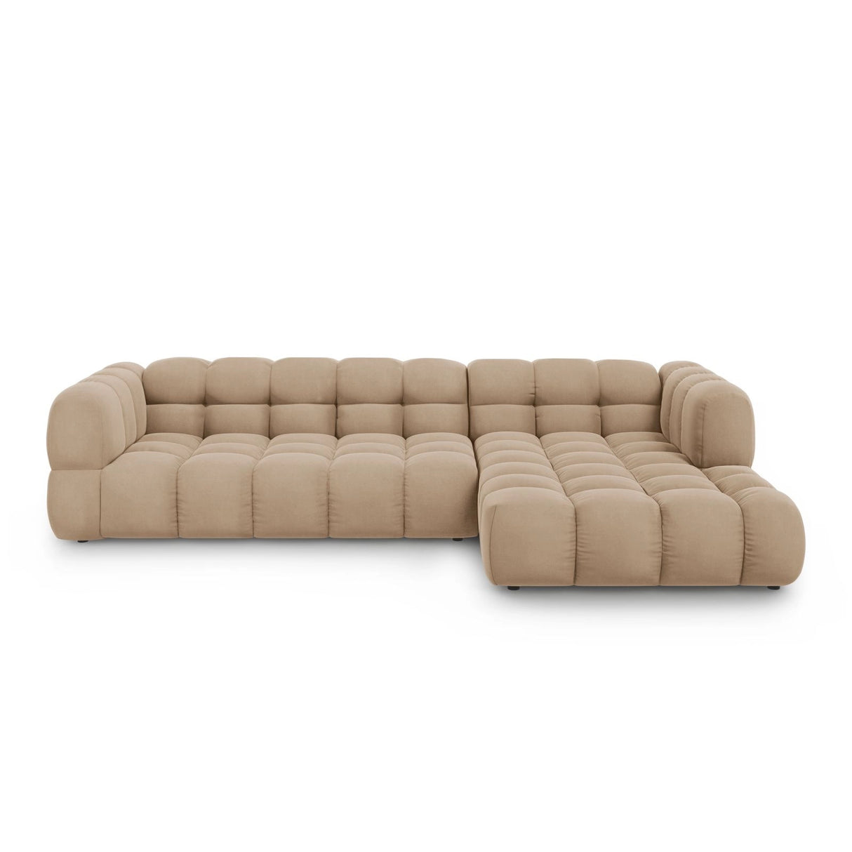 Sky 4-Sitzer Ecksofa, Rechte Seite, aus Samt in Sand (Casino Lion), 300x162x70 cm von Cosmopolitan Design – Bild 1