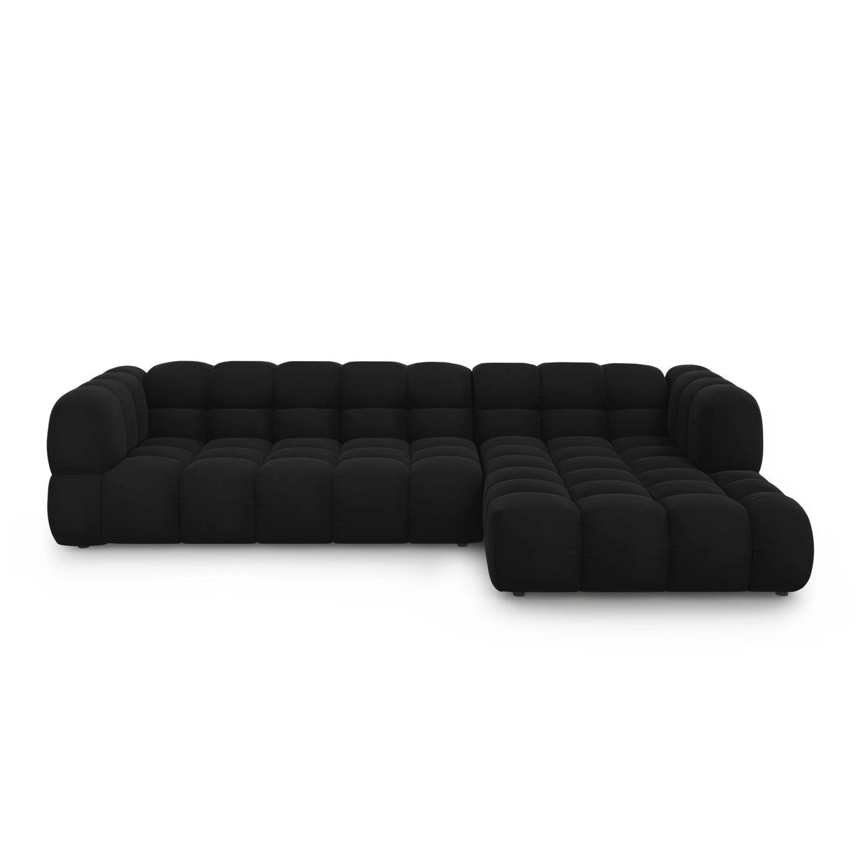 Sky 4-Sitzer Ecksofa, Rechte Seite, aus Samt in Schwarz (Casino Black), 300x162x70 cm von Cosmopolitan Design – Bild 1