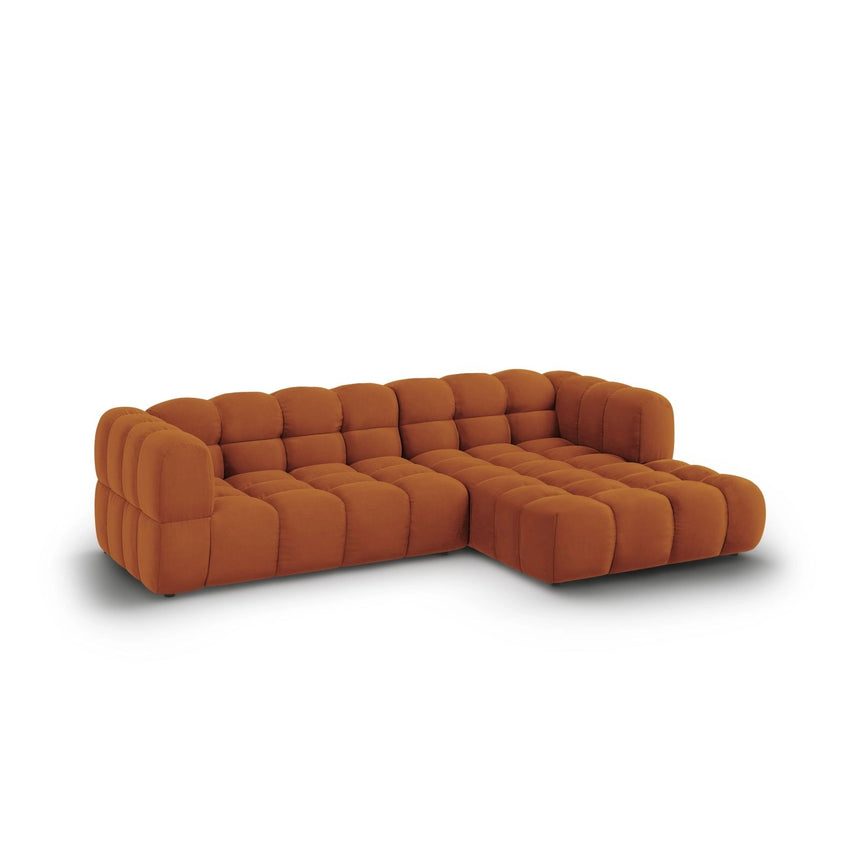 Sky 4-Sitzer Ecksofa, Rechte Seite, aus Samt in Terrakotta (Casino Terracota), 272x162x70 cm von Cosmopolitan Design – Bild 3