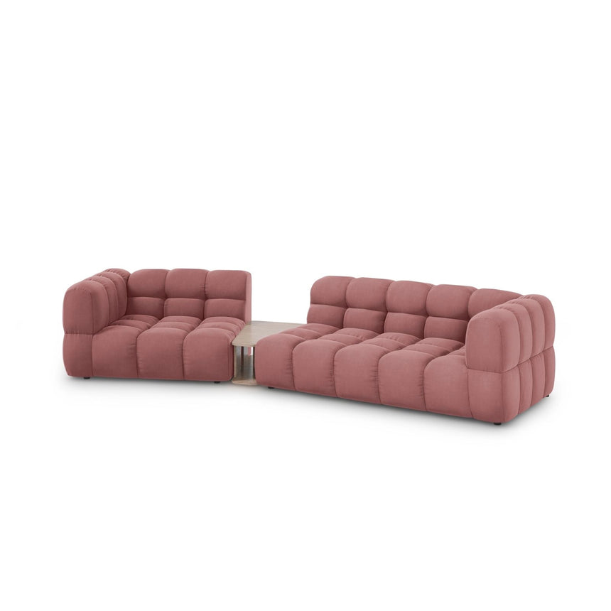 Sky Modulares 3-Sitzer Sofa, Linke Seite, aus Samt in Flamingo (Casino Salmon), 353x148 cm von Cosmopolitan Design – Bild 3