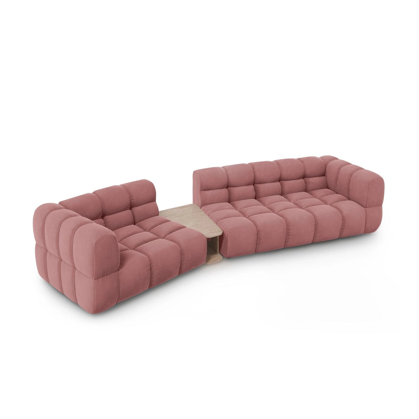 Sky Modulares 3-Sitzer Sofa, Linke Seite, aus Samt in Flamingo (Casino Salmon), 353x148 cm von Cosmopolitan Design – Bild 4