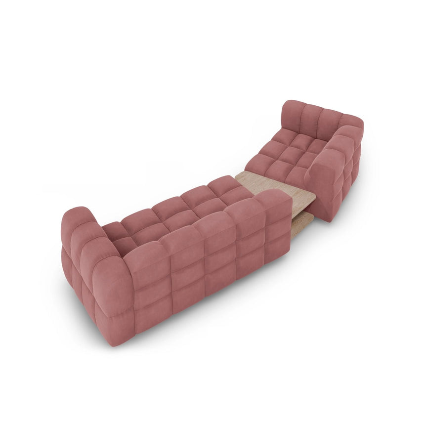 Sky Modulares 3-Sitzer Sofa, Linke Seite, aus Samt in Flamingo (Casino Salmon), 353x148 cm von Cosmopolitan Design – Bild 5