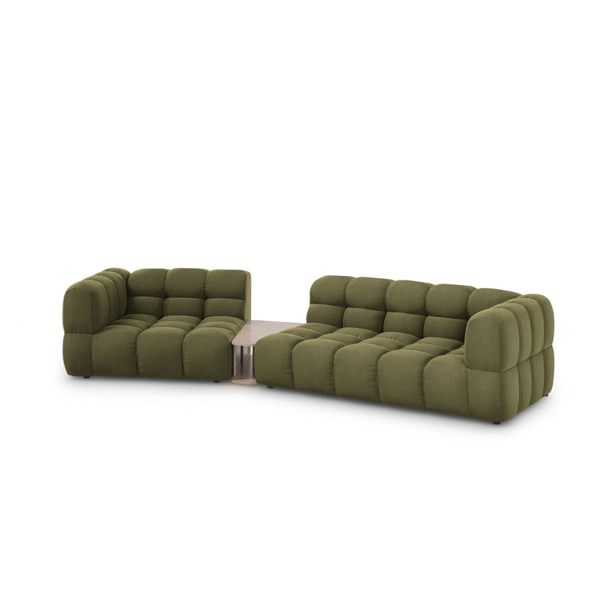 Sky Modulares 3-Sitzer Sofa, Linke Seite, aus Samt in Hellgrün (Casino Forest), 353x148 cm von Cosmopolitan Design – Bild 3