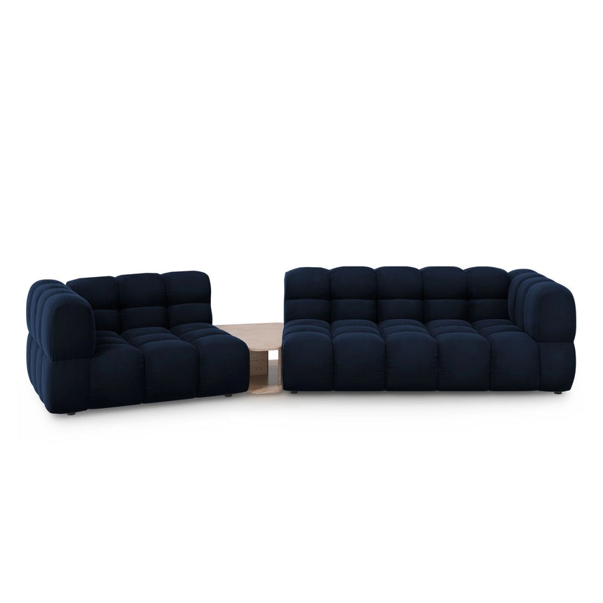 Sky Modulares 3-Sitzer Sofa, Linke Seite, aus Samt in Königsblau (Casino Deep Blue), 353x148 cm von Cosmopolitan Design – Bild 1