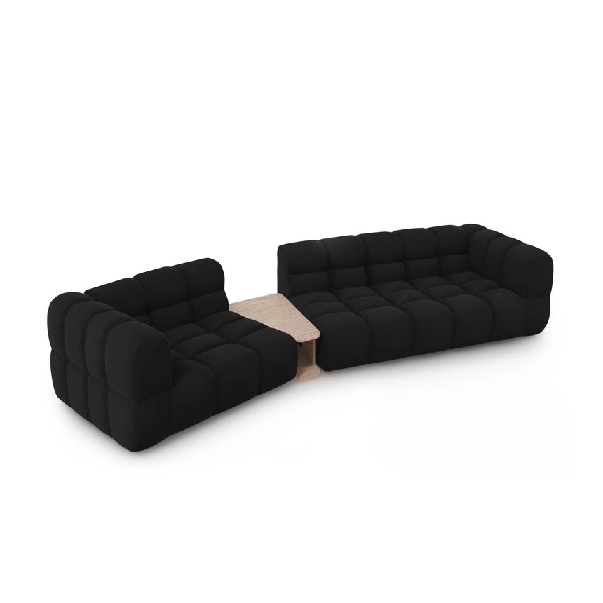 Sky Modulares 3-Sitzer Sofa, Linke Seite, aus Samt in Schwarz (Casino Black), 353x148 cm von Cosmopolitan Design – Bild 4