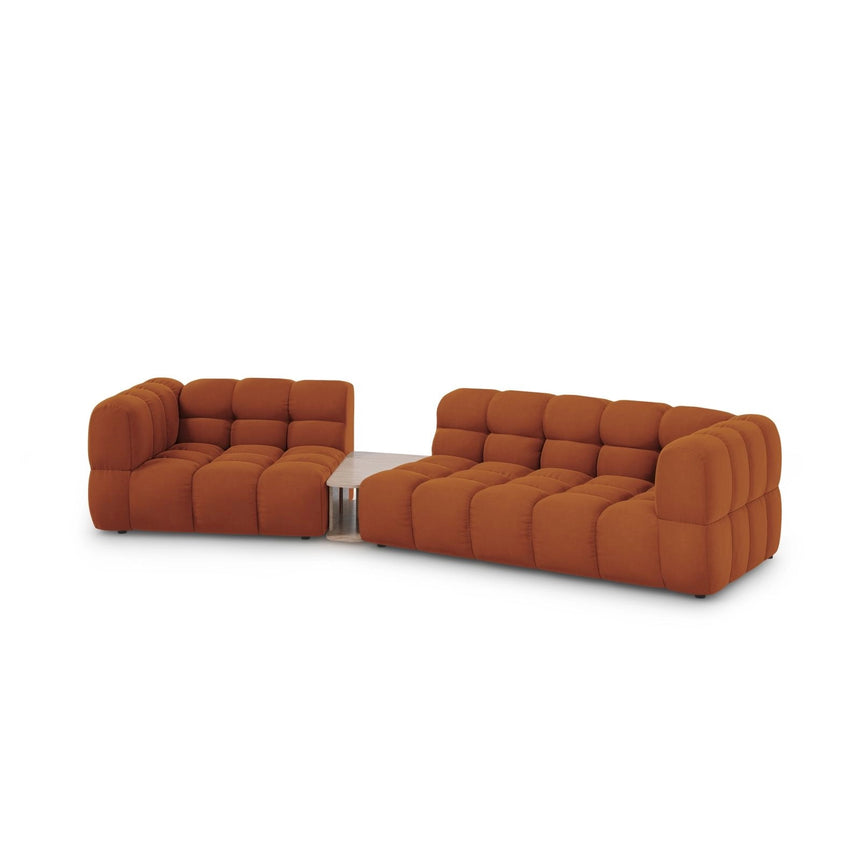 Sky Modulares 3-Sitzer Sofa, Linke Seite, aus Samt in Terrakotta (Casino Terracota), 353x148 cm von Cosmopolitan Design – Bild 3
