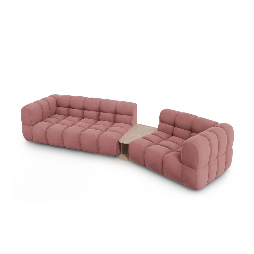 Sky Modulares 3-Sitzer Sofa, Rechte Seite, aus Samt in Flamingo (Casino Salmon), 353x148 cm von Cosmopolitan Design – Bild 4