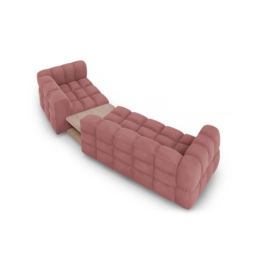 Sky Modulares 3-Sitzer Sofa, Rechte Seite, aus Samt in Flamingo (Casino Salmon), 353x148 cm von Cosmopolitan Design – Bild 5
